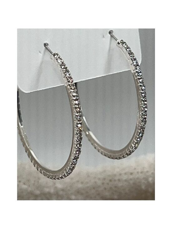 Baubles Jewelry - Baubles Silver Channel Set Hoops